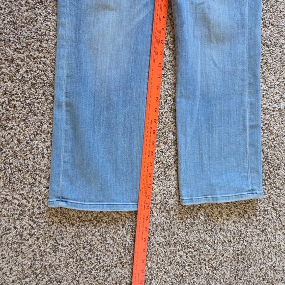 AYR The Pop Jeans Womens 34x25 Blue Stretch Denim Straight Leg Crop Whiskering - Picture 9 of 9